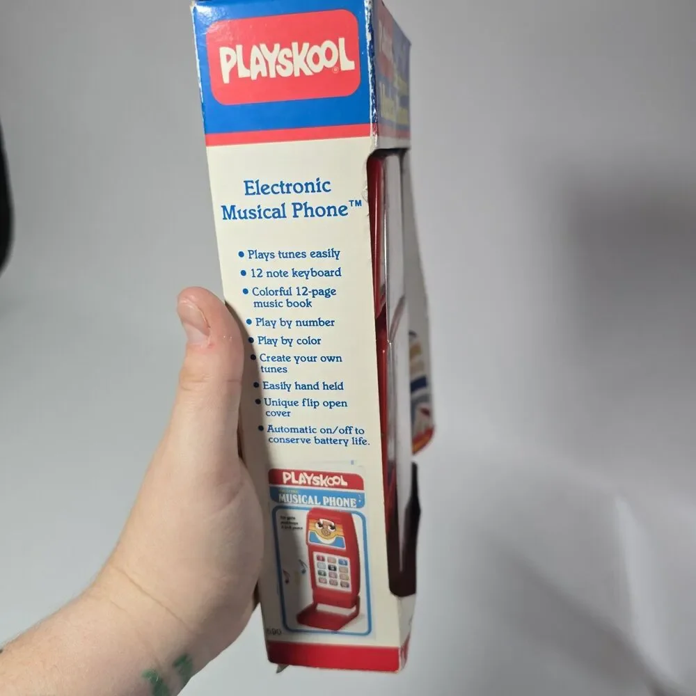 NOS Playskool Red Electronic Musical Phone Vintage 1985